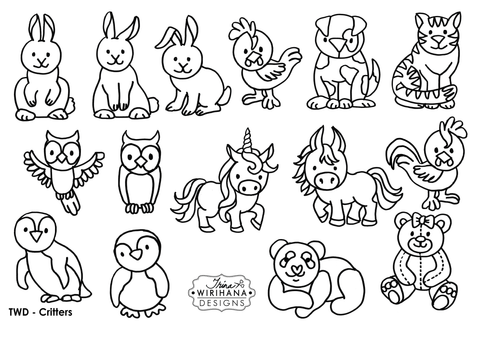 Digital Download - Colouring Sheet - Critters