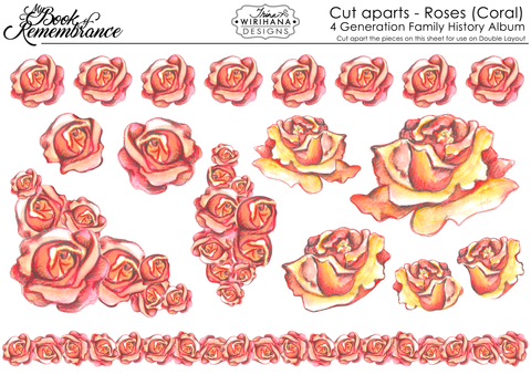 Cut-Apart Sheet - Roses (Coral)