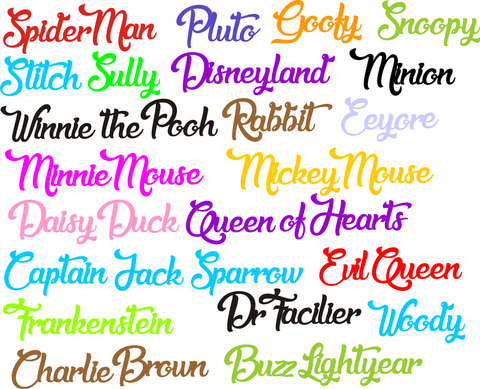 SVG File - Disney Character Titles
