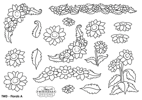 Digital Download - Colouring Sheet - Florals A