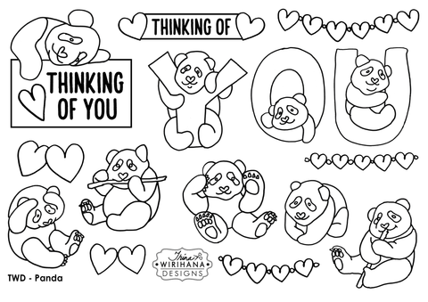 Digital Download - Colouring Sheet - Panda