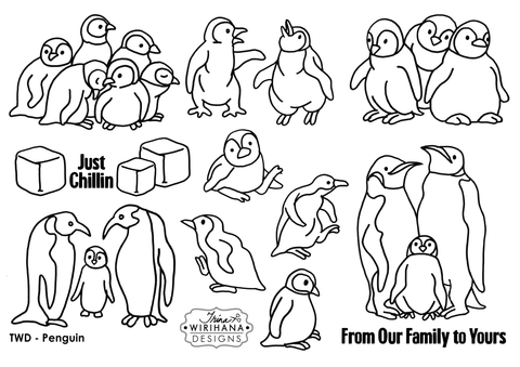 Digital Download - Colouring Sheet - Penguin