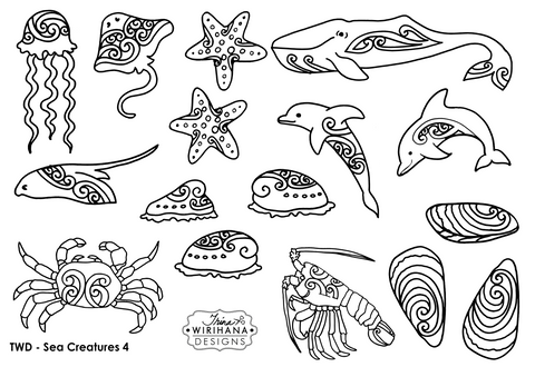 Digital Download - Colouring Sheet - Sea Creatures 4
