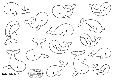 Digital Download - Colouring Sheet - Whales 1