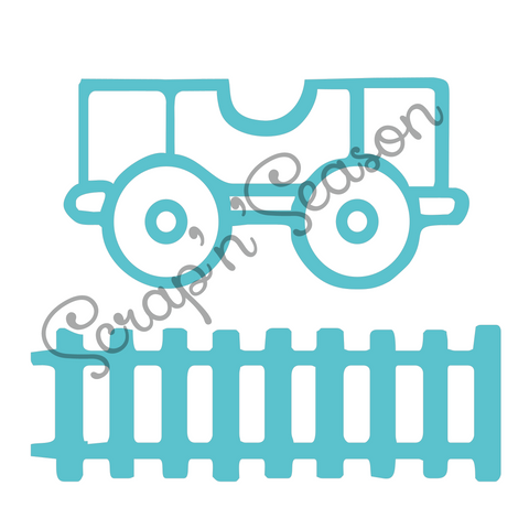 Digital Download - SVG - Train Carriage and Track