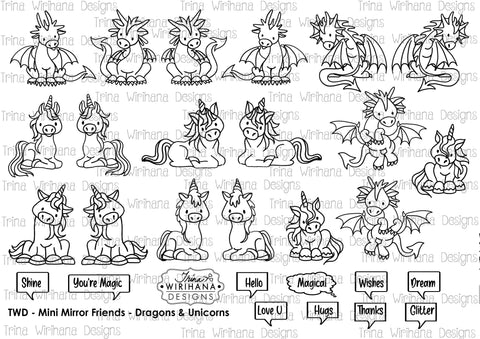 TWD - Mini Mirror Friends - Dragons and Unicorns