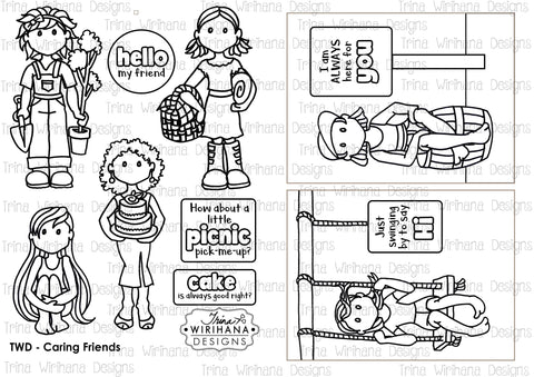 Digital Download - Colouring Sheet - Caring Friends