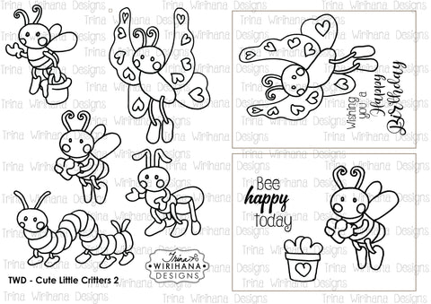 Digital Download - Colouring Sheet - Cute Little Critters 2