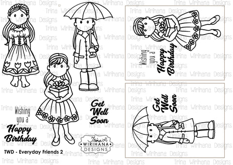 Digital Download - Colouring Sheet - Everyday Friends 2