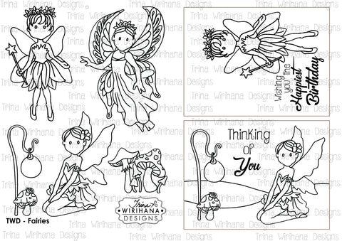 Digital Download - Colouring Sheet - Fairies
