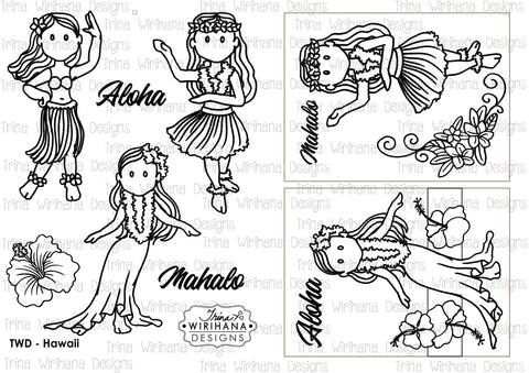 Digital Download - Colouring Sheet - Hawaii