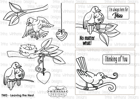 Digital Download - Colouring Sheet - Leaving the Nest