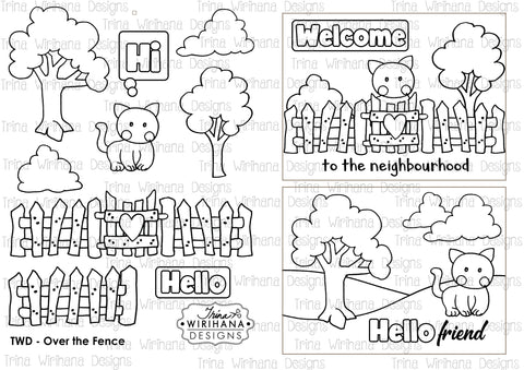 Digital Download - Colouring Sheet - Over the Fence