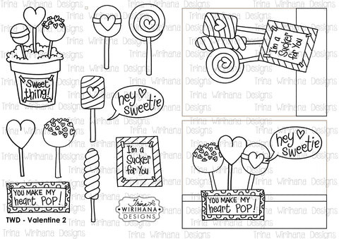 Digital Download - Colouring Sheet - Valentine 2