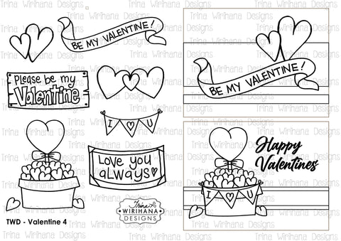 Digital Download - Colouring Sheet - Valentine 4
