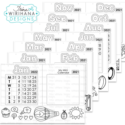 2021 Mini Calendar - PRINTABLES ONLY (No video access - D.I.Y.)